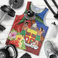 Personalised Fiji and Rotuma Together Men Tank Top Fjian Masi and Pacific Pattern Mix Culture