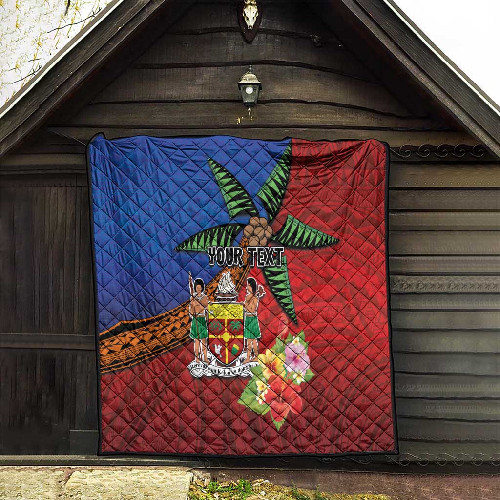 Personalised Fiji and Rotuma Together Quilt Fjian Masi and Pacific Pattern Mix Culture