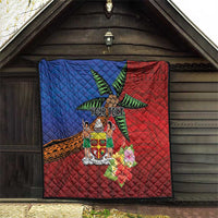 Personalised Fiji and Rotuma Together Quilt Fjian Masi and Pacific Pattern Mix Culture