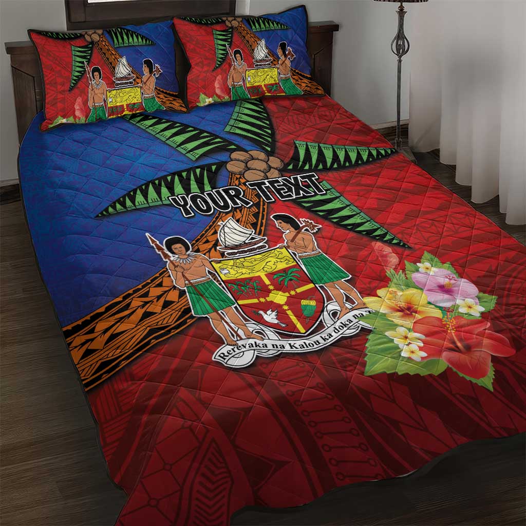 Personalised Fiji and Rotuma Together Quilt Bed Set Fjian Masi and Pacific Pattern Mix Culture