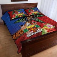Personalised Fiji and Rotuma Together Quilt Bed Set Fjian Masi and Pacific Pattern Mix Culture