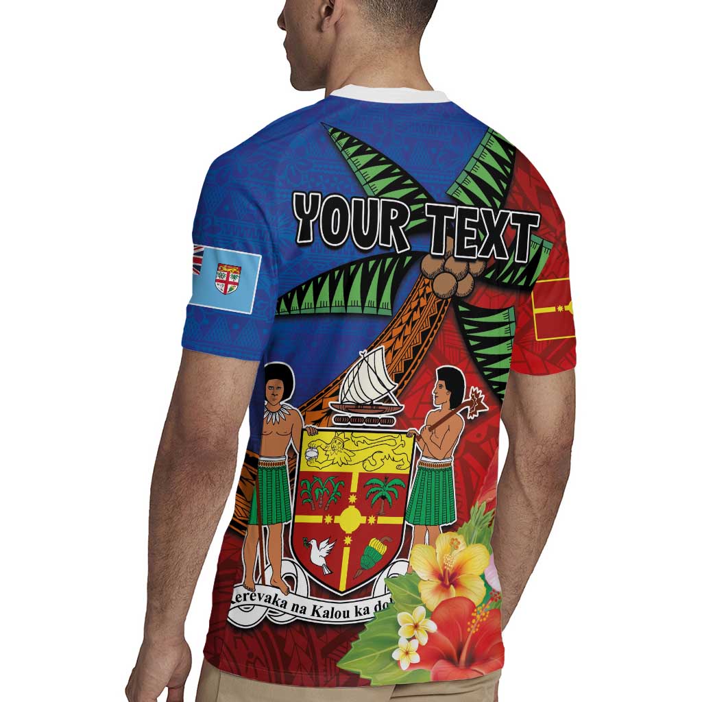Personalised Fiji and Rotuma Together Rugby Jersey Fjian Masi and Pacific Pattern Mix Culture