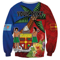 Personalised Fiji and Rotuma Together Sweatshirt Fjian Masi and Pacific Pattern Mix Culture