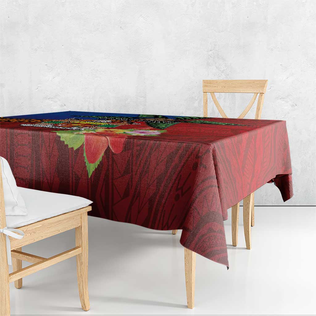 Personalised Fiji and Rotuma Together Tablecloth Fjian Masi and Pacific Pattern Mix Culture
