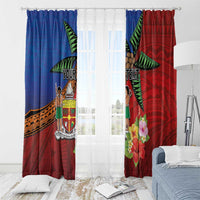 Personalised Fiji and Rotuma Together Window Curtain Fjian Masi and Pacific Pattern Mix Culture