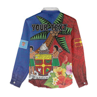Personalised Fiji and Rotuma Together Women Casual Shirt Fjian Masi and Pacific Pattern Mix Culture