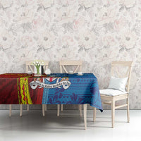 Personalised Fiji and Rotuma Together Tablecloth Tapa and Pacific Art Pattern with Cultural Emblems Half Style