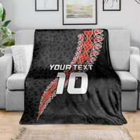 Custom New Zealand Rugby Blanket Maori and Silver Fern Half Style