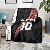 Custom New Zealand Rugby Blanket Maori and Silver Fern Half Style