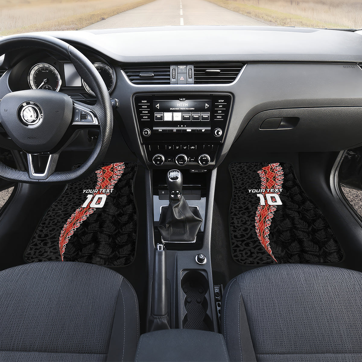 Custom New Zealand Rugby Car Mats Maori and Silver Fern Half Style