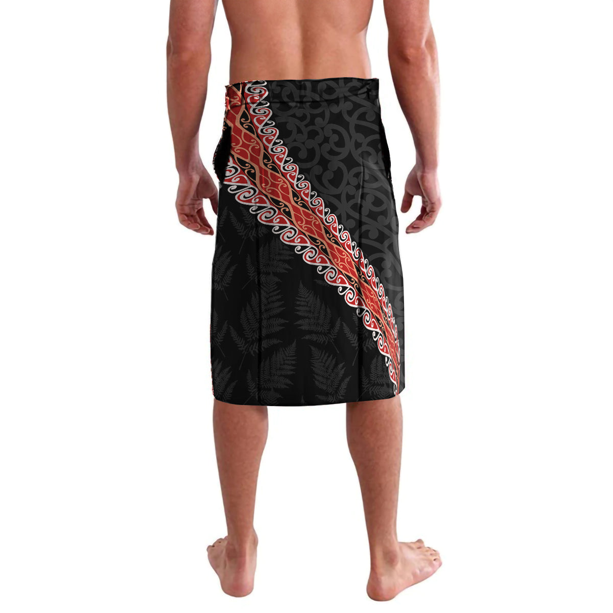 Custom New Zealand Rugby Lavalava Maori and Silver Fern Half Style
