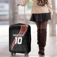 Custom New Zealand Rugby Luggage Cover Maori and Silver Fern Half Style