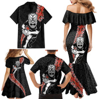 New Zealand Maori Warrior Rugby Family Matching Mermaid Dress and Hawaiian Shirt Maori and Silver Fern Half Style