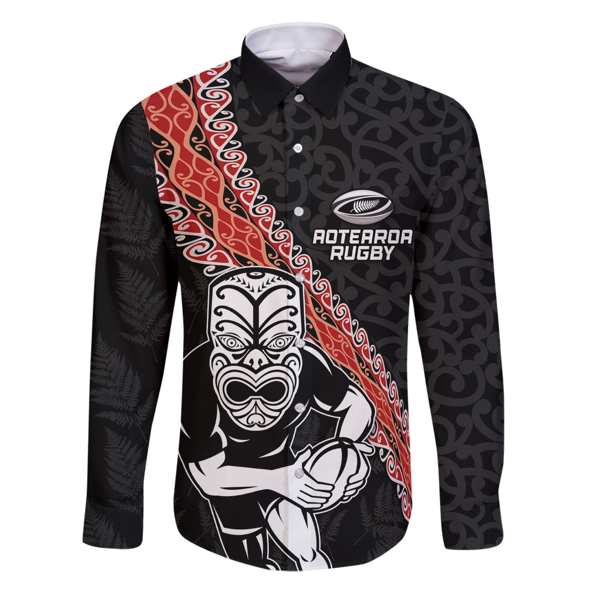 New Zealand Maori Warrior Rugby Family Matching Tank Maxi Dress and Hawaiian Shirt Maori and Silver Fern Half Style