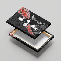 New Zealand Maori Rugby Player Canvas Wall Art Maori and Silver Fern Half Style