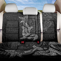 Hawaiian Monk Seal and Whale Back Car Seat Cover Kakau Tribal Pattern Grayscale LT03 One Size Black - Polynesian Pride