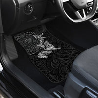Hawaiian Monk Seal and Whale Car Mats Kakau Tribal Pattern Grayscale