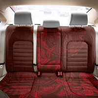 Hawaiian Monk Seal and Whale Back Car Seat Cover Kakau Tribal Pattern Red Color