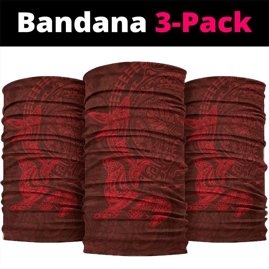 Hawaiian Monk Seal and Whale Neck Gaiter Kakau Tribal Pattern Red Color LT03 package One Size: 25*50cm Red - Polynesian Pride