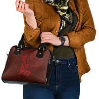 Hawaiian Monk Seal and Whale Shoulder Handbag Kakau Tribal Pattern Red Color LT03 - Polynesian Pride