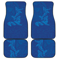 Hawaiian Monk Seal and Whale Car Mats Kakau Tribal Pattern Blue Color