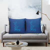 Hawaiian Monk Seal and Whale Pillow Cover Kakau Tribal Pattern Blue Color LT03 - Polynesian Pride