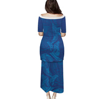 Hawaiian Monk Seal and Whale Puletasi Kakau Tribal Pattern Blue Color LT03 - Polynesian Pride