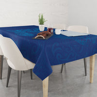 Hawaiian Monk Seal and Whale Tablecloth Kakau Tribal Pattern Blue Color