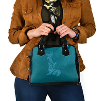Hawaiian Monk Seal and Whale Shoulder Handbag Kakau Tribal Pattern Teal Color LT03 - Polynesian Pride