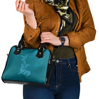 Hawaiian Monk Seal and Whale Shoulder Handbag Kakau Tribal Pattern Teal Color LT03 - Polynesian Pride