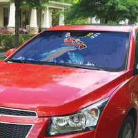 Hawaiian Sea Animals Auto Sun Shade Whales Shark and Turtle Guardians with Tribal Pattern
