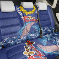 Hawaiian Sea Animals Back Car Seat Cover Whales Shark and Turtle Guardians with Tribal Pattern