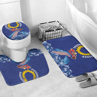 Hawaiian Sea Animals Bathroom Set Whales Shark and Turtle Guardians with Tribal Pattern