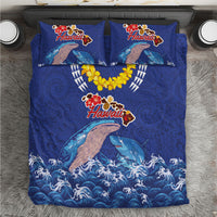 Hawaiian Sea Animals Bedding Set Whales Shark and Turtle Guardians with Tribal Pattern