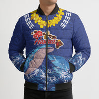 Hawaiian Sea Animals Bomber Puffer Jacket Whales Shark and Turtle Guardians with Tribal Pattern LT03 - Polynesian Pride