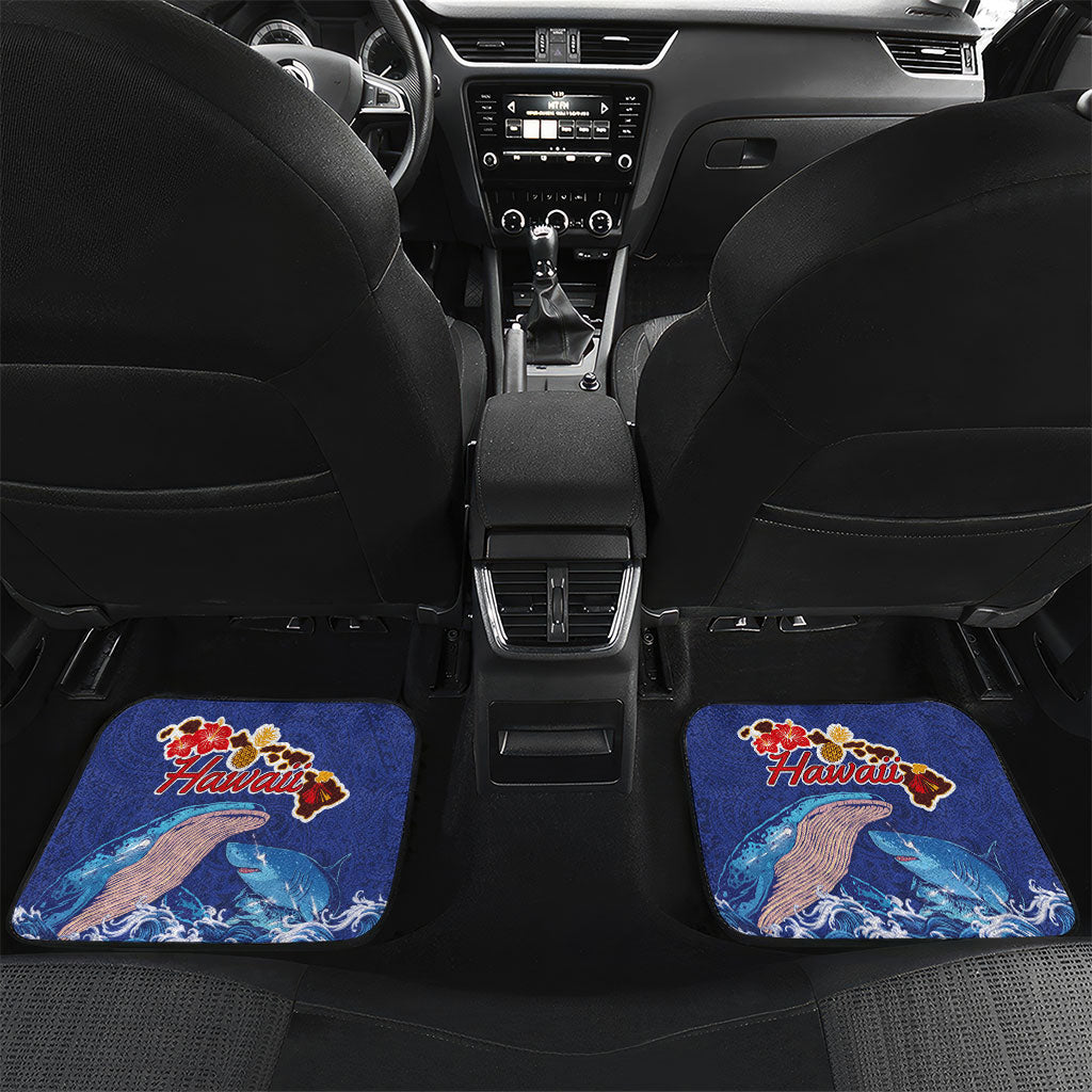 Hawaiian Sea Animals Car Mats Whales Shark and Turtle Guardians with Tribal Pattern