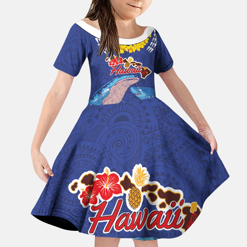 Hawaiian Sea Animals Family Matching Puletasi and Hawaiian Shirt Whales Shark and Turtle Guardians with Tribal Pattern
