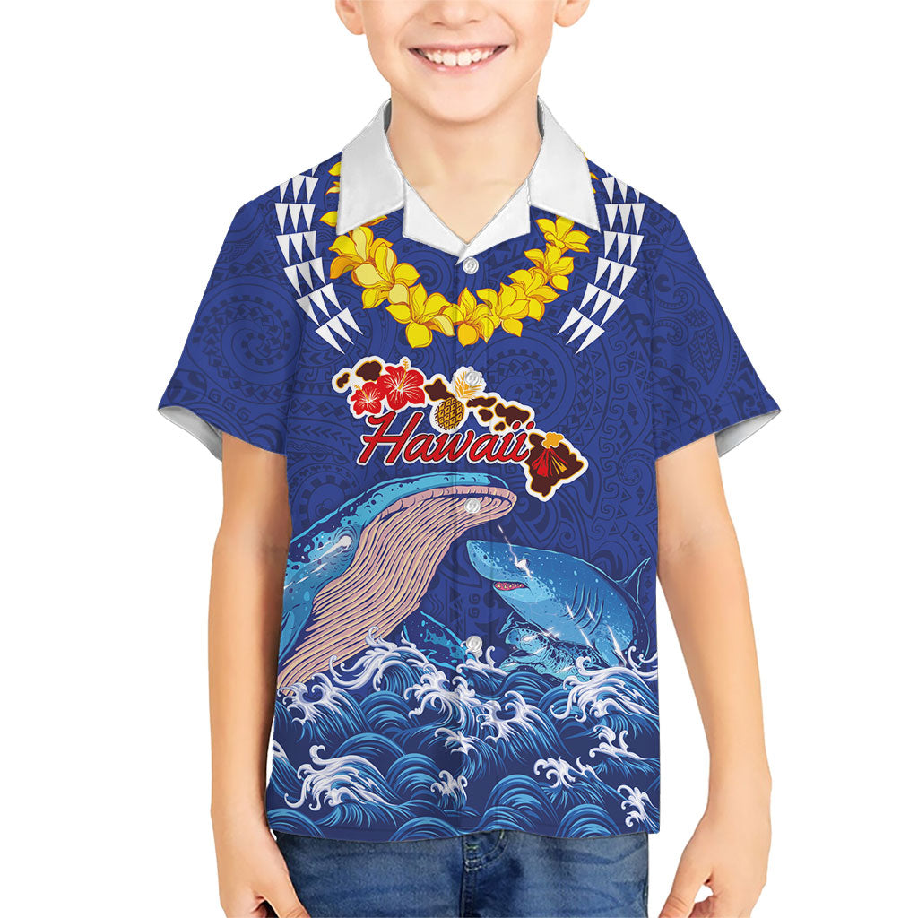 Hawaiian Sea Animals Family Matching Puletasi and Hawaiian Shirt Whales Shark and Turtle Guardians with Tribal Pattern