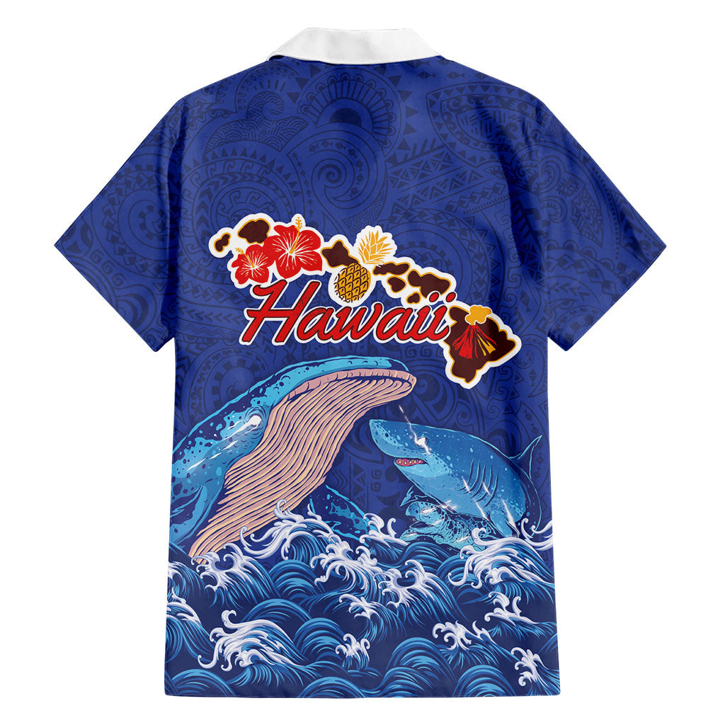 Hawaiian Sea Animals Family Matching Summer Maxi Dress and Hawaiian Shirt Whales Shark and Turtle Guardians with Tribal Pattern