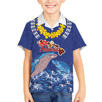 Hawaiian Sea Animals Family Matching Tank Maxi Dress and Hawaiian Shirt Whales Shark and Turtle Guardians with Tribal Pattern