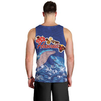 Hawaiian Sea Animals Men Tank Top Whales Shark and Turtle Guardians with Tribal Pattern