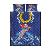 Hawaiian Sea Animals Quilt Bed Set Whales Shark and Turtle Guardians with Tribal Pattern LT03 - Polynesian Pride