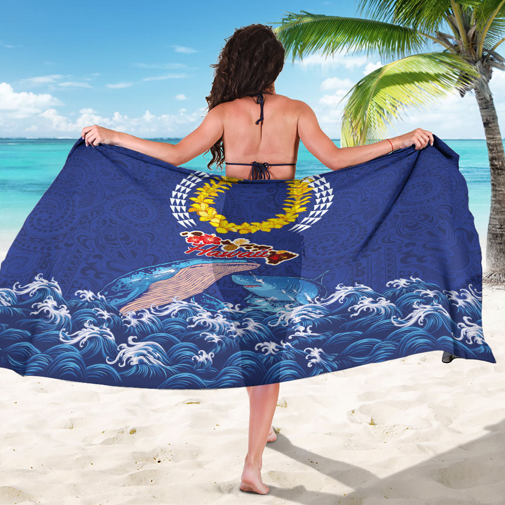 Hawaiian Sea Animals Sarong Whales Shark and Turtle Guardians with Tribal Pattern LT03 - Polynesian Pride
