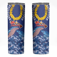 Hawaiian Sea Animals Skinny Tumbler Whales Shark and Turtle Guardians with Tribal Pattern