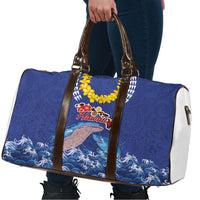 Hawaiian Sea Animals Travel Bag Whales Shark and Turtle Guardians with Tribal Pattern