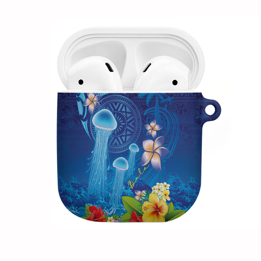 Fiji Jellyfish AirPods Case Tapa Patterns and Hibiscus Sea Vibe