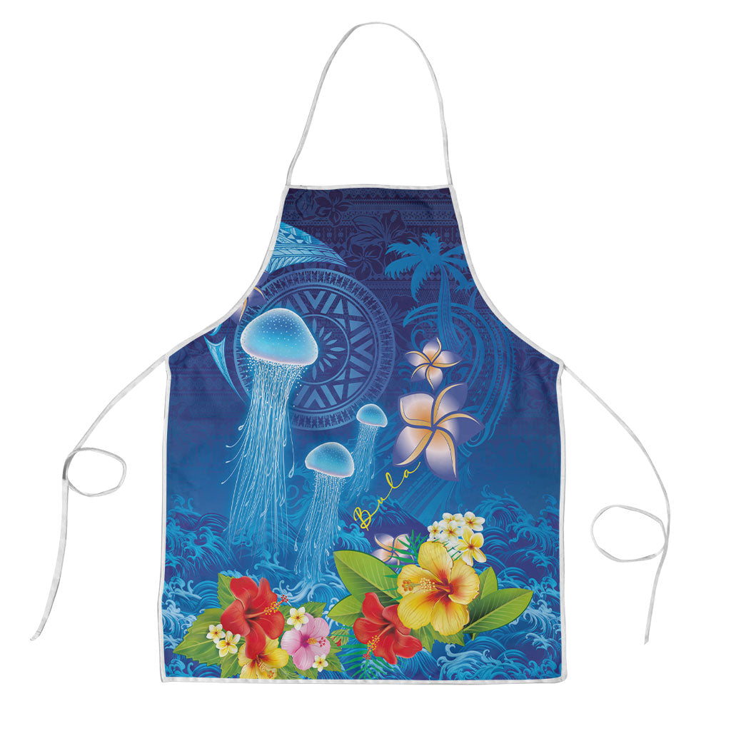Fiji Jellyfish Apron Tapa Patterns and Hibiscus Sea Vibe
