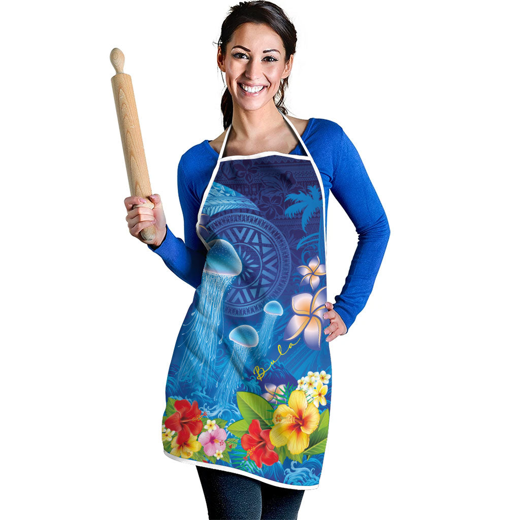 Fiji Jellyfish Apron Tapa Patterns and Hibiscus Sea Vibe