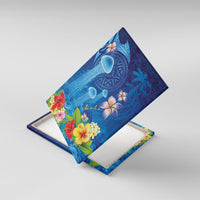Fiji Jellyfish Canvas Wall Art Tapa Patterns and Hibiscus Sea Vibe