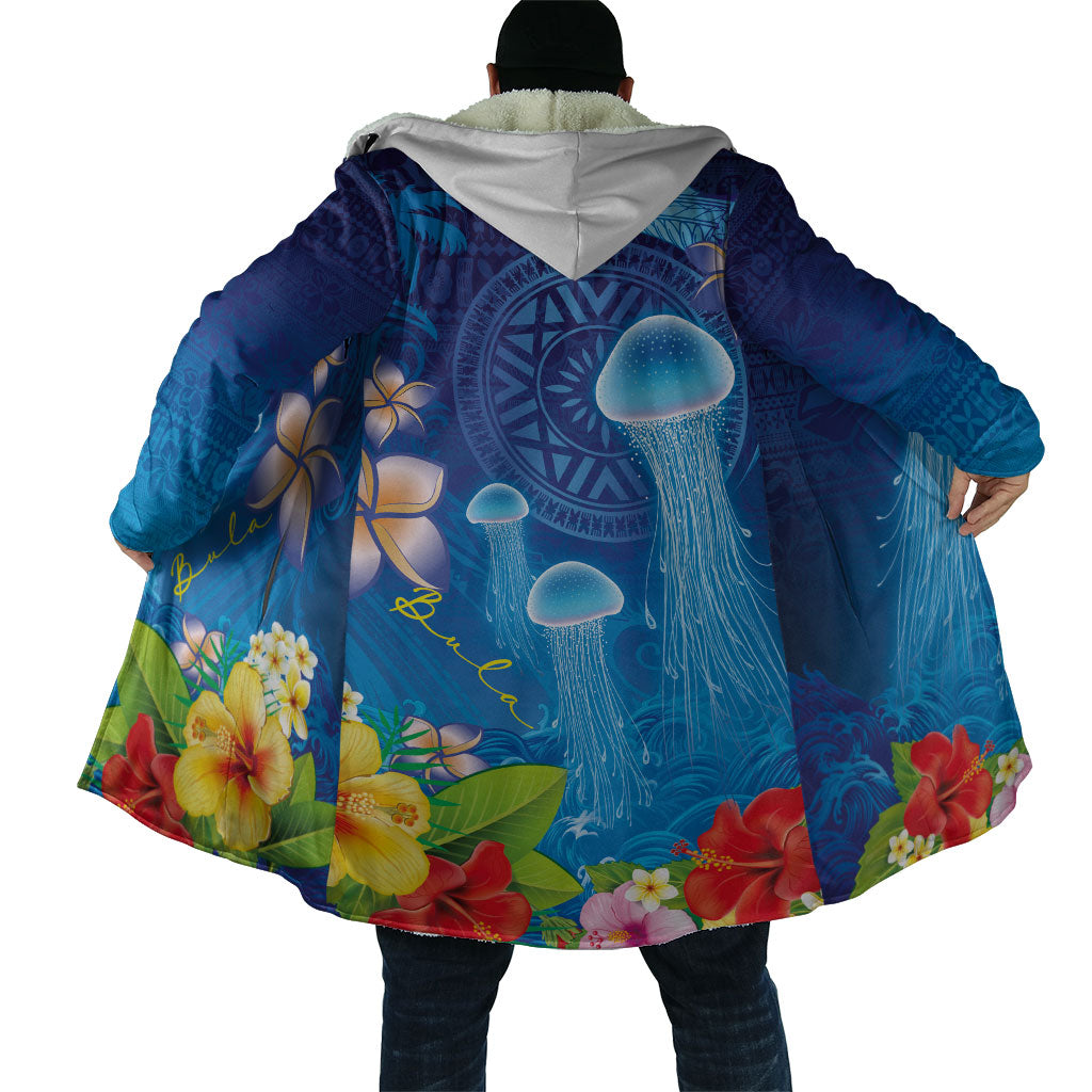 Fiji Jellyfish Cloak Tapa Patterns and Hibiscus Sea Vibe
